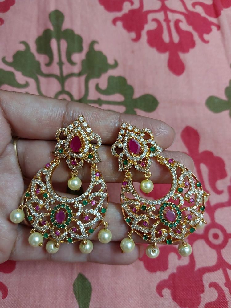 Party Wear Multistone Earrings. New