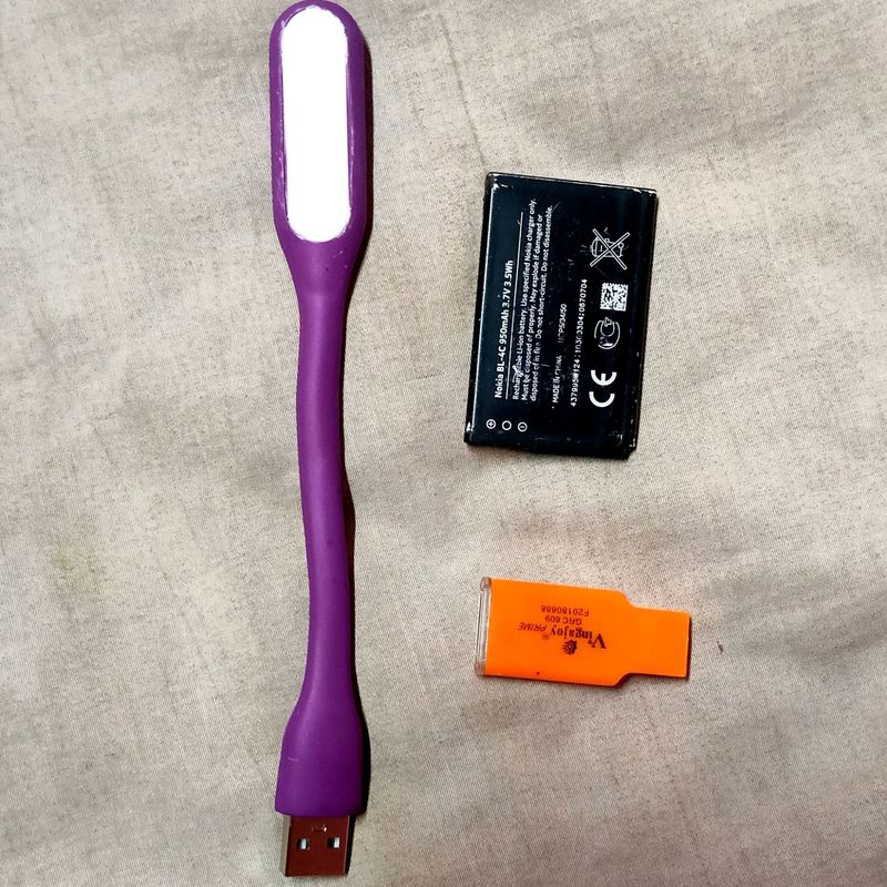 USB LIGHT, BATTERY,CARD READER