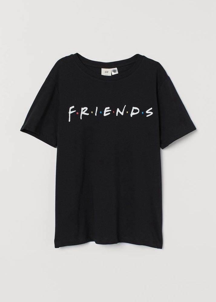 Black Hm Tee Shirt For Friends Lovers