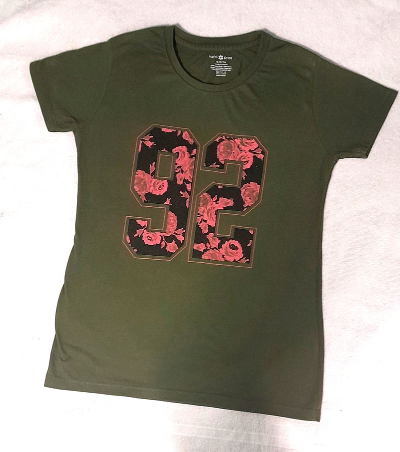 T-Shirt Olive Colour  14 To 16 Years