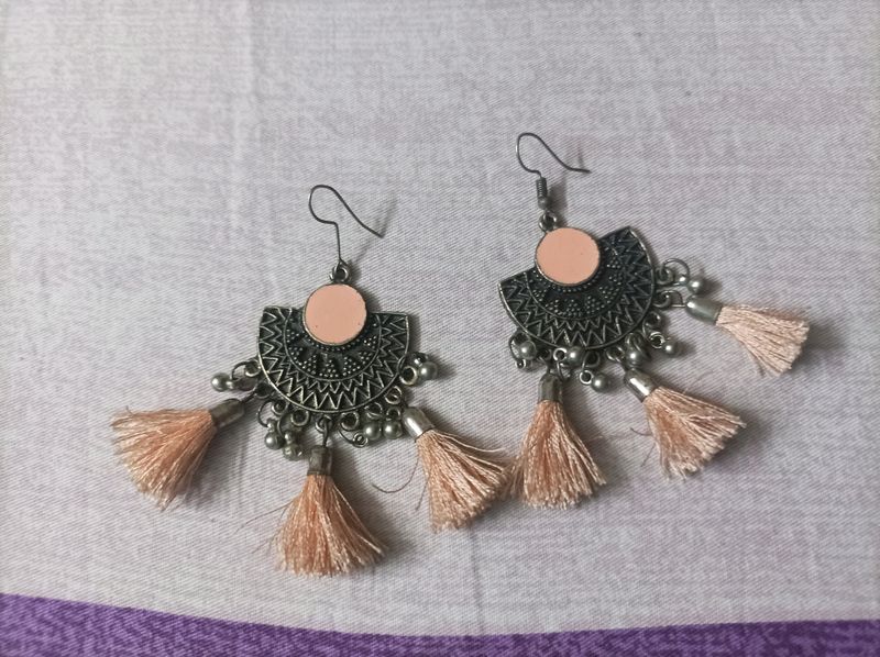 Pink Tassel Earrings