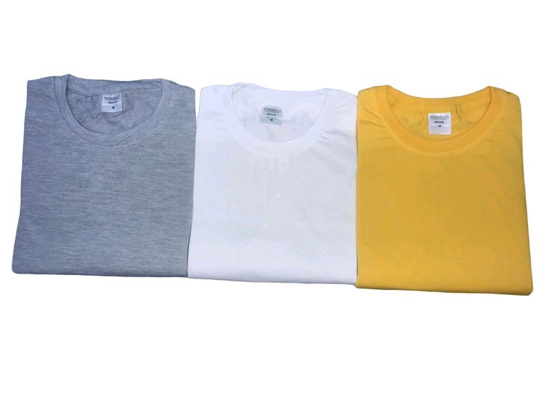 Pack Of 3 T-shirt Round Neck T-shirt Half Seleeves