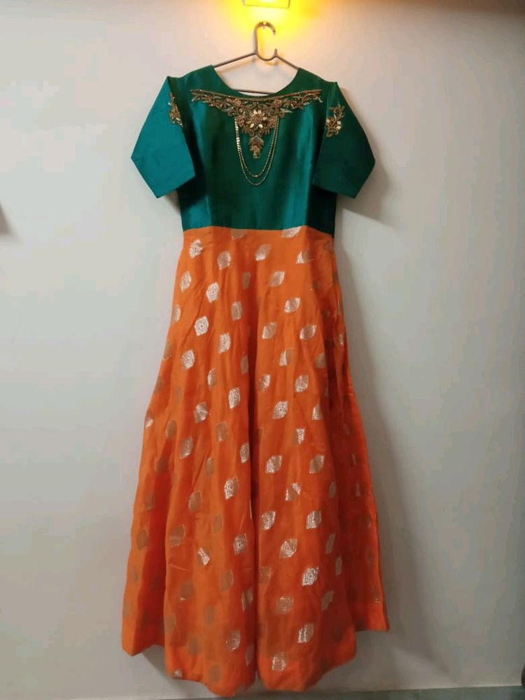 Orange Ethnic Gowns For Women