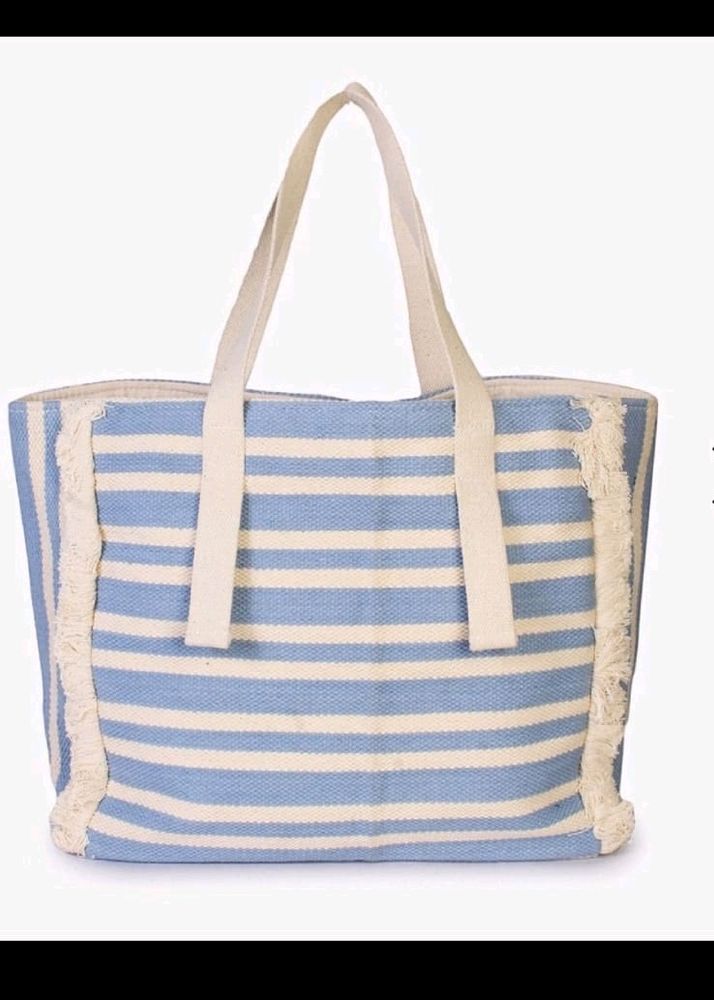 Avaasa Blue White Tote Bag For Women