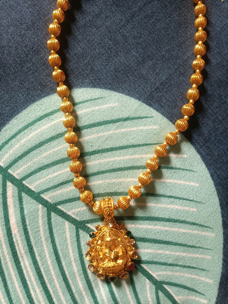 Gold Maala With Laxmi Pendant