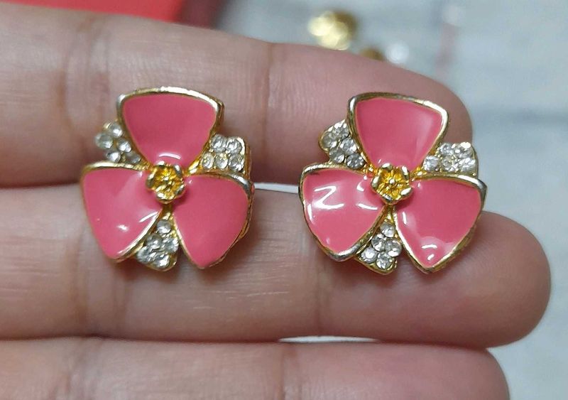 Peachish Rose Stone Studs