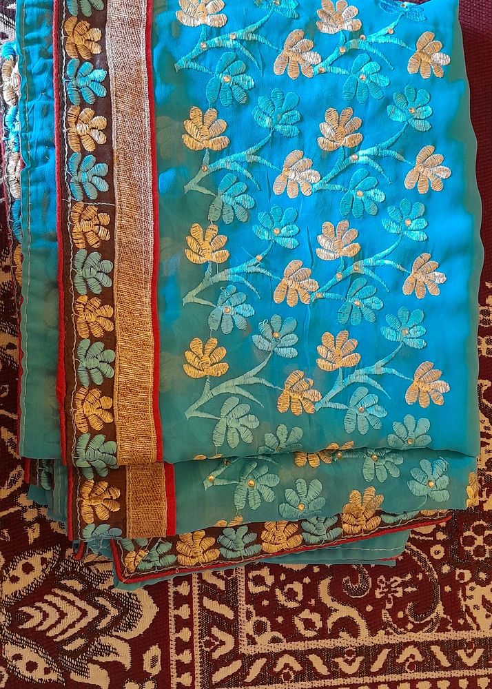 Beautiful Embroidery Georgette Saree