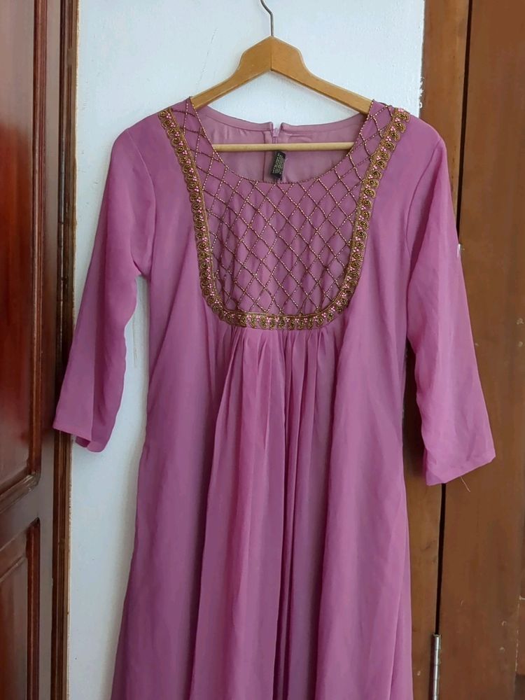 Mauve Shade Bead Work Kurthi