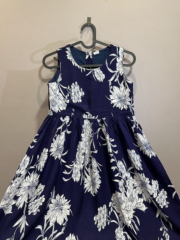 BLUE FLORAL GIRLS FROCK