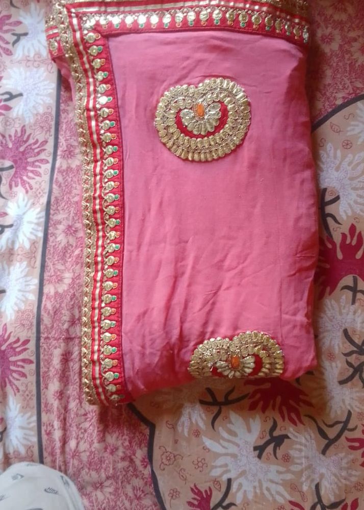 Fix Price Grab Fast Heavy Gota Patti Saree Unused