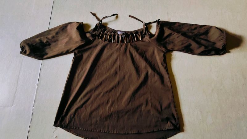 Olive Color Western Top