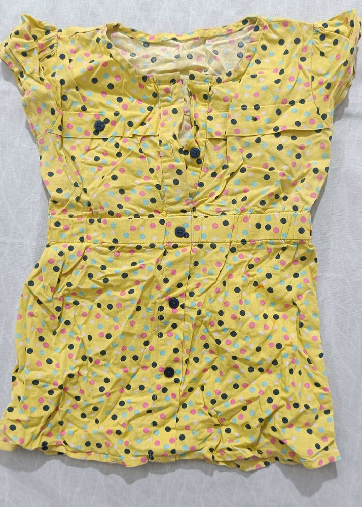 Baby Girl Wear Floral Yellow Frock 3 Set