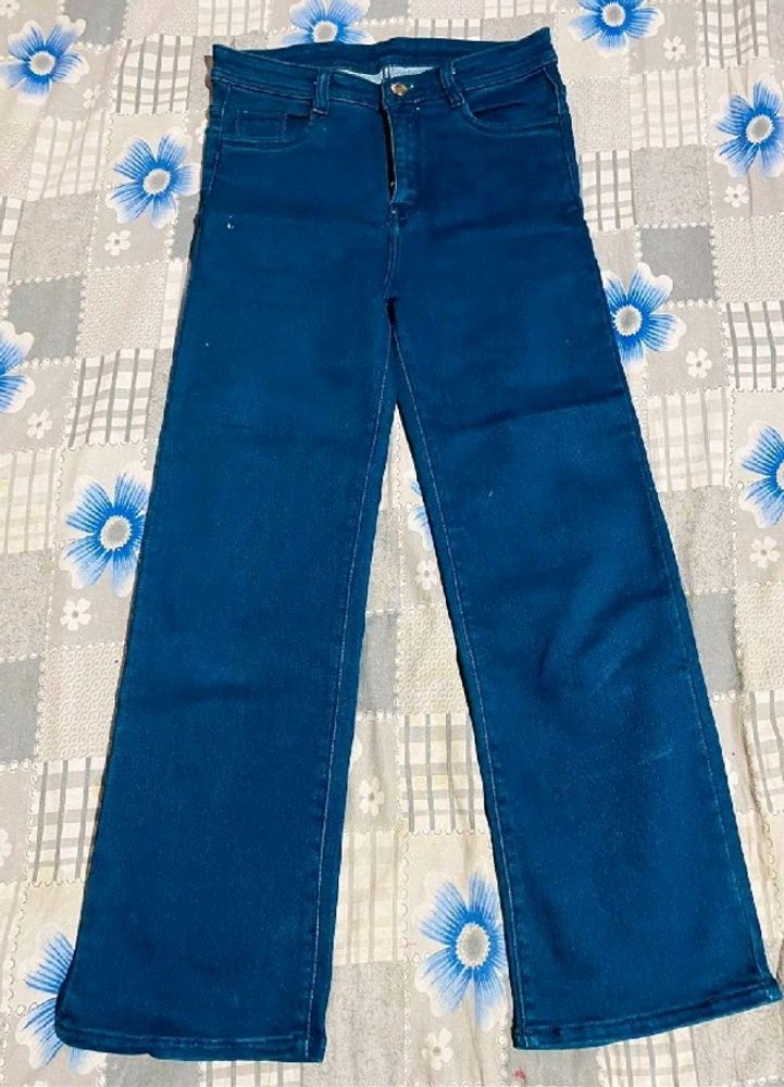 Zara Blue Wide Leg Jeans