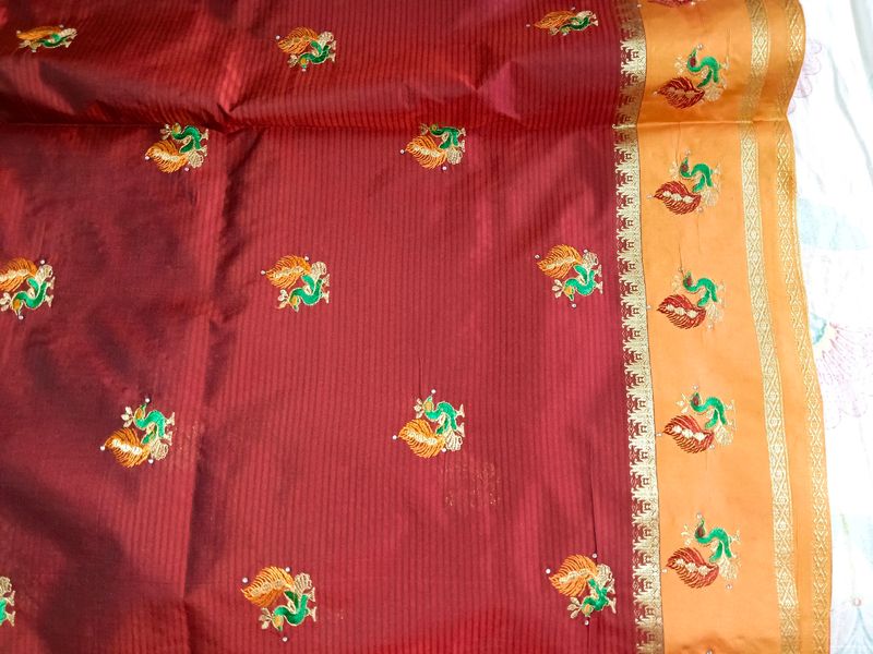 Peacock Design Saree