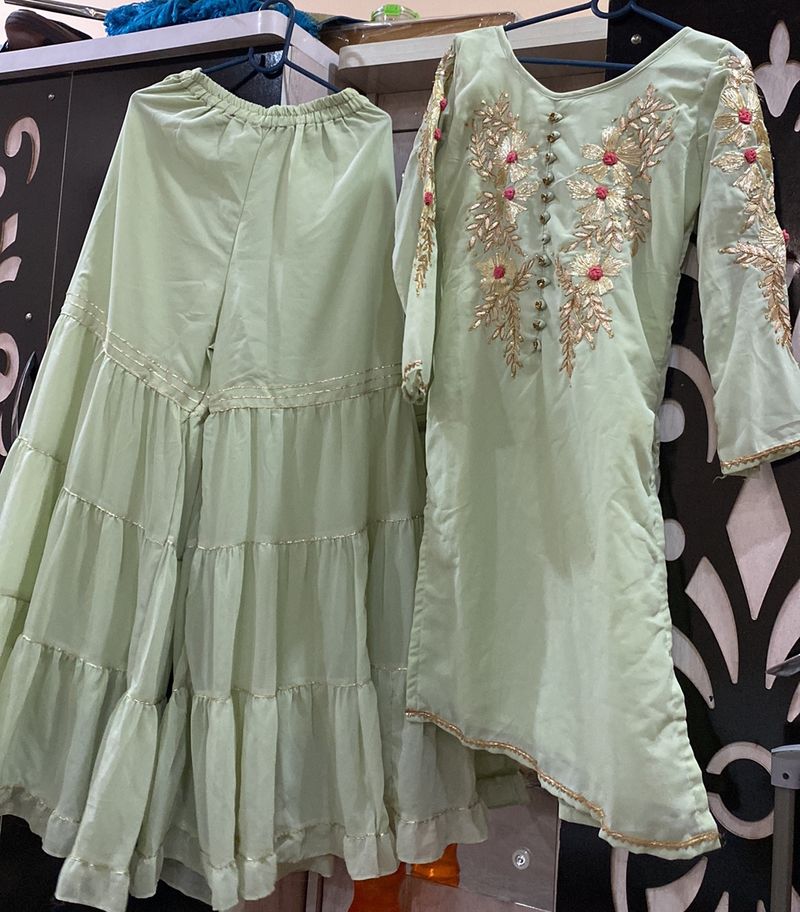 Georgette Full Gher Garara & Kurti