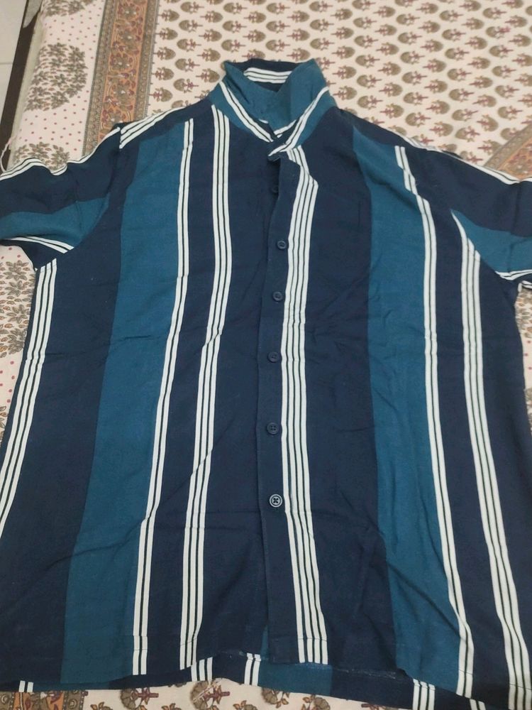 Blue Silk Shirt