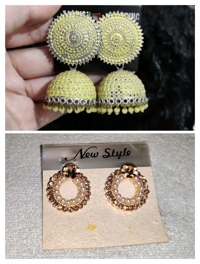 Combo Of Big Traditional Jhumka & Stone Stud