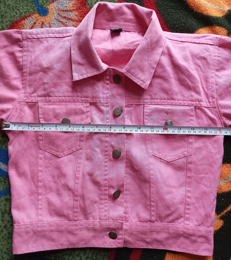 Pink Denim Jacket Top