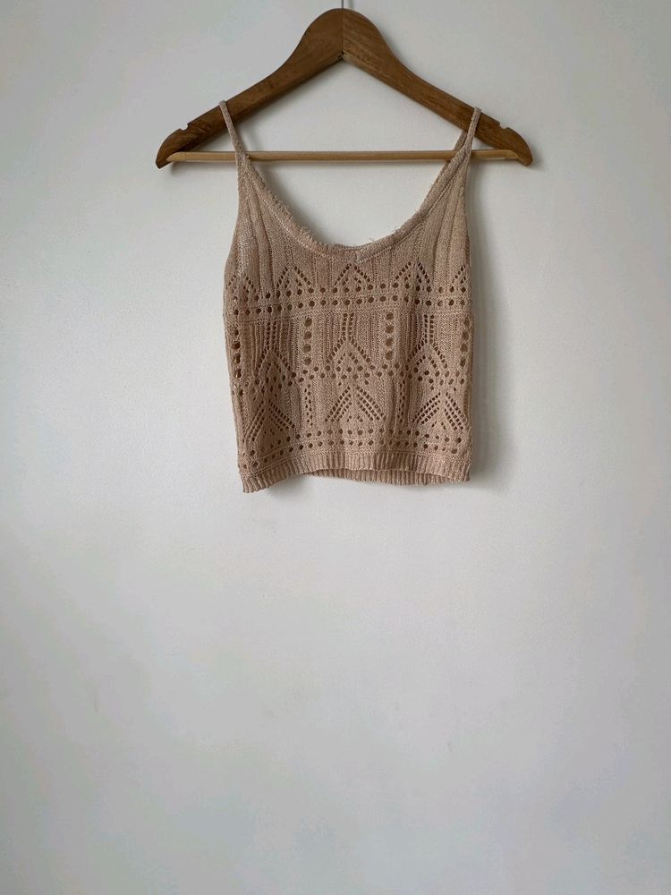 Imported Fine Knitted Crochet Top