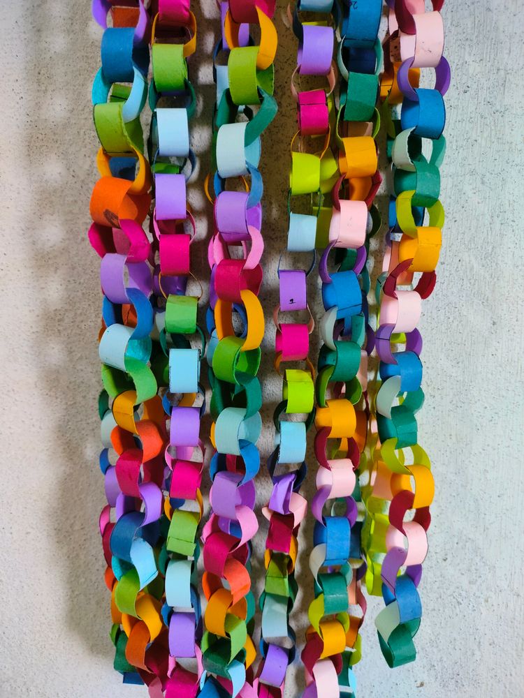 Rainbow Colourful Paper Chain For Home Decor