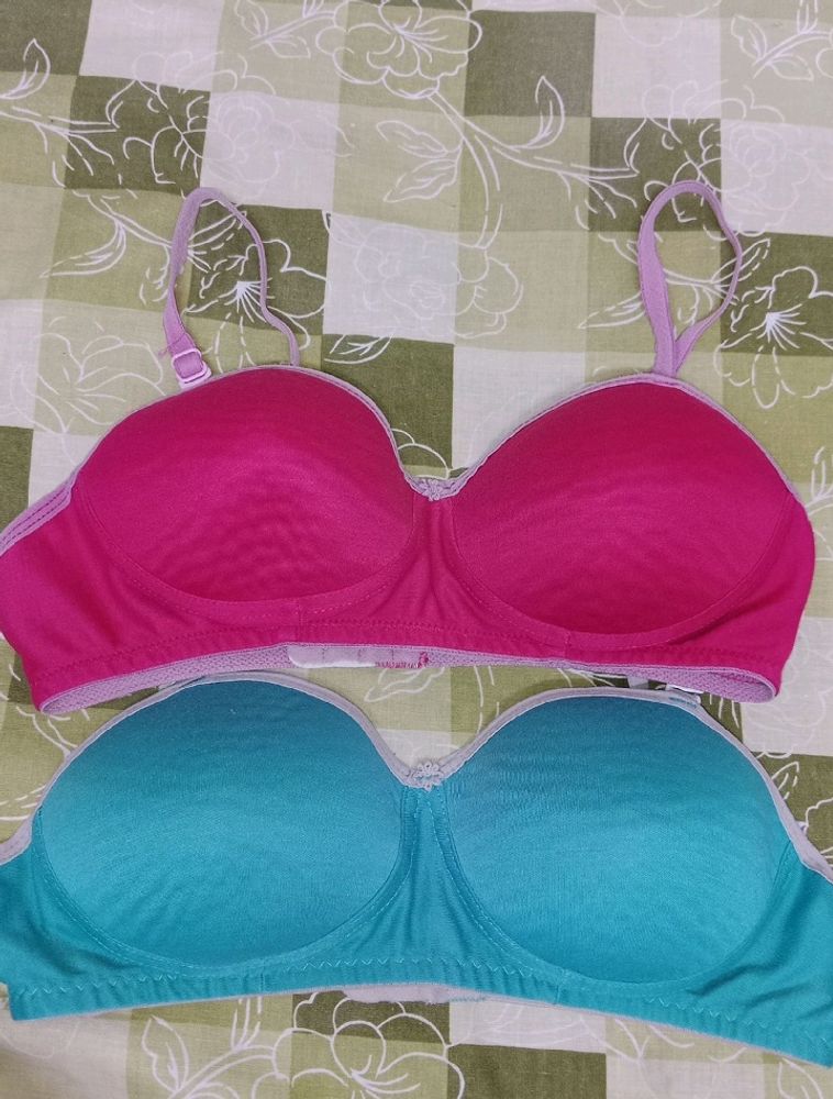 PINK & GREEN PADDED BRA