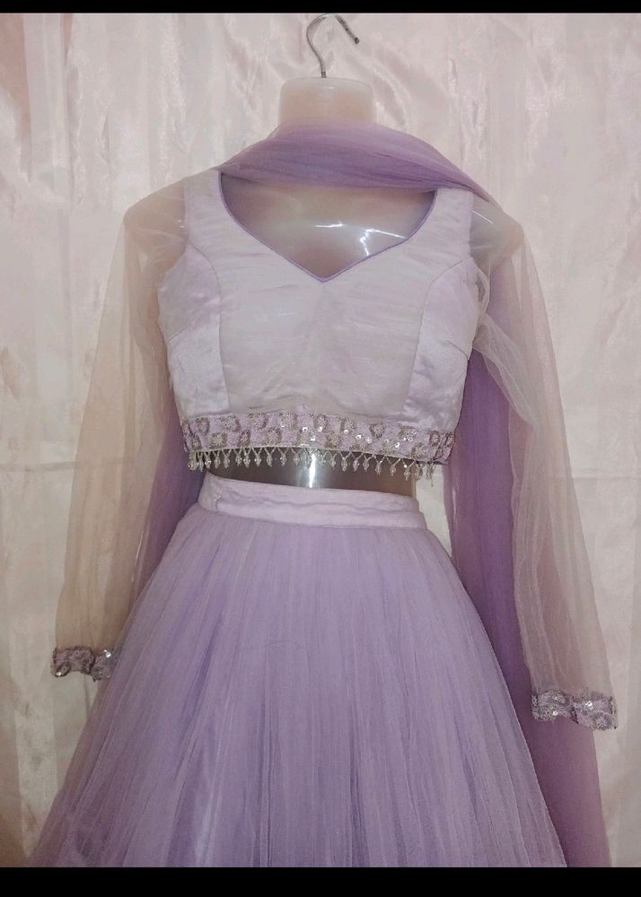 Lavender Pretty Lahmega Choli Set