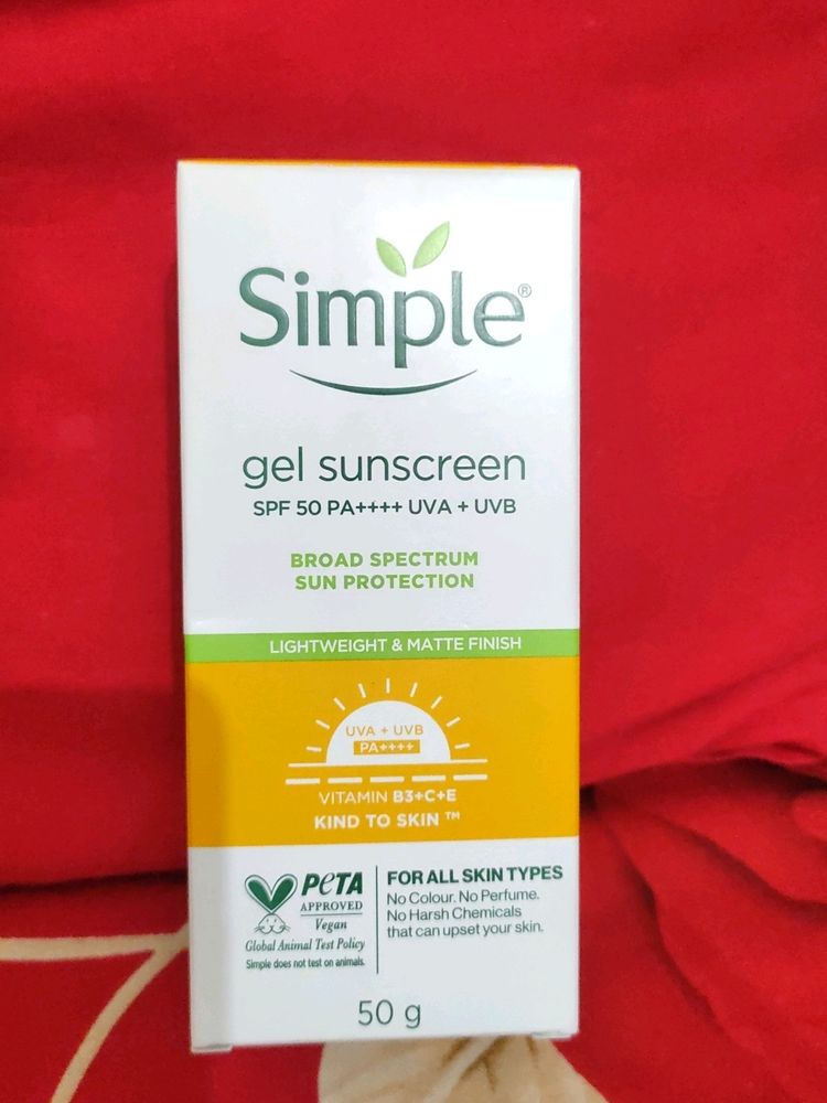 Simple Skin Gel Sunscreen💧