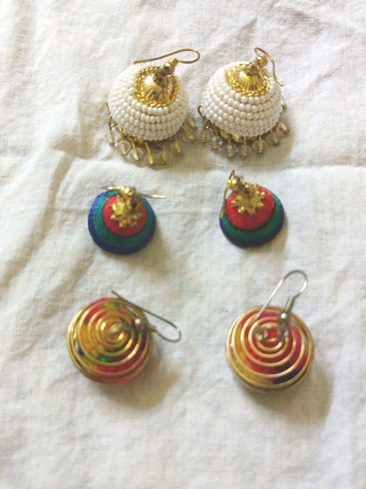 beautiful small earrings pack of three combo