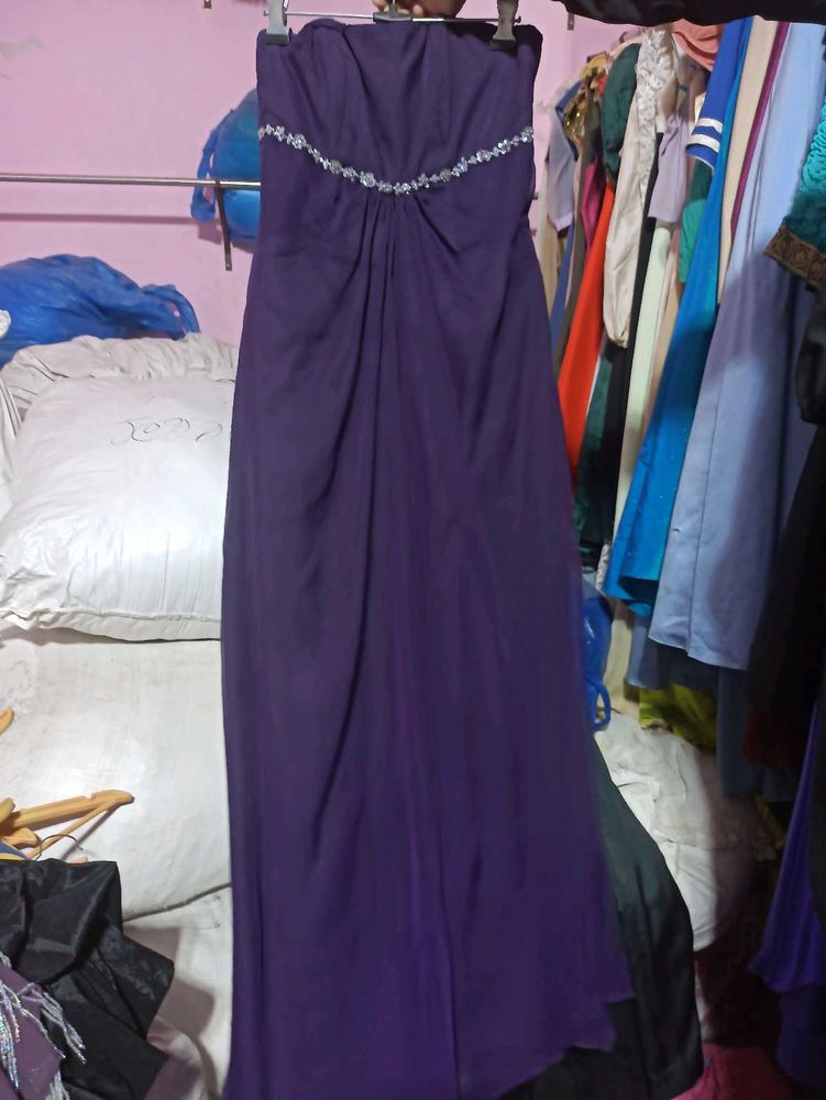 Long Purple Princess Barbie Flared Gown Urbanic