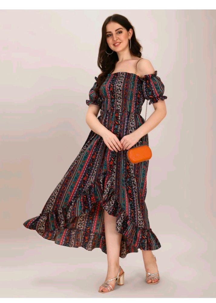 Ruffled Multipcolour Dress