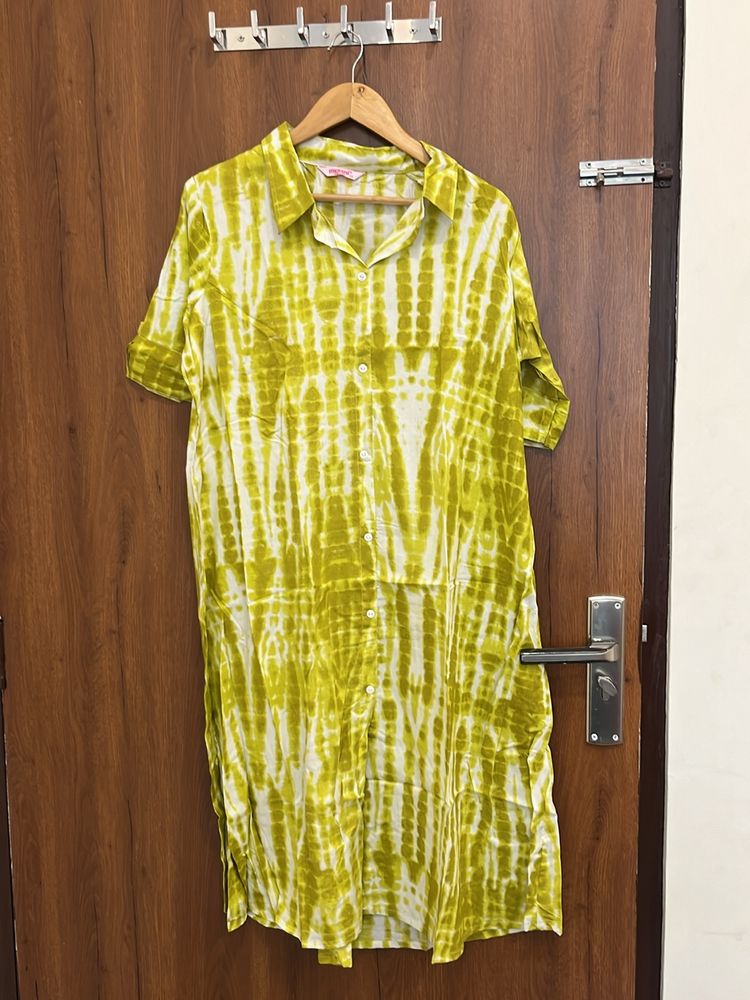 Tine Die Green Kurta For Women