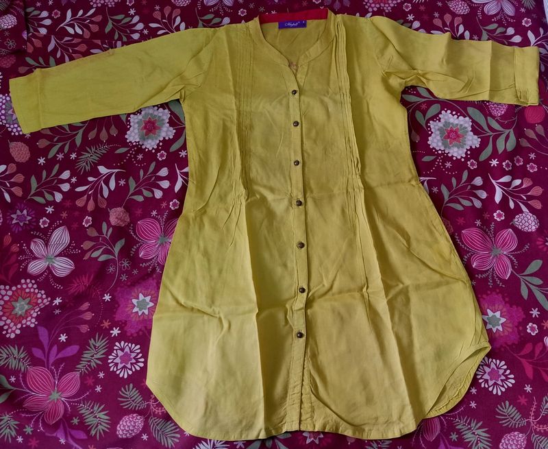 Yellow Coloured Short Kurta Top