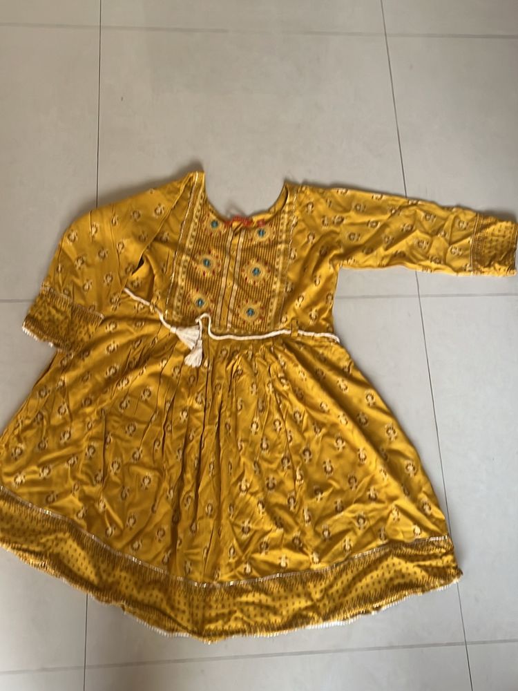 Kurti Frock Yellow With Surprise Gift