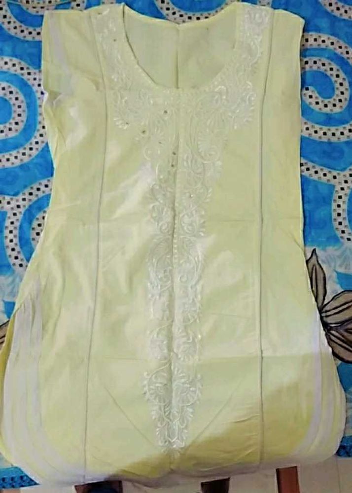 Cream Colour Short Kurti Top