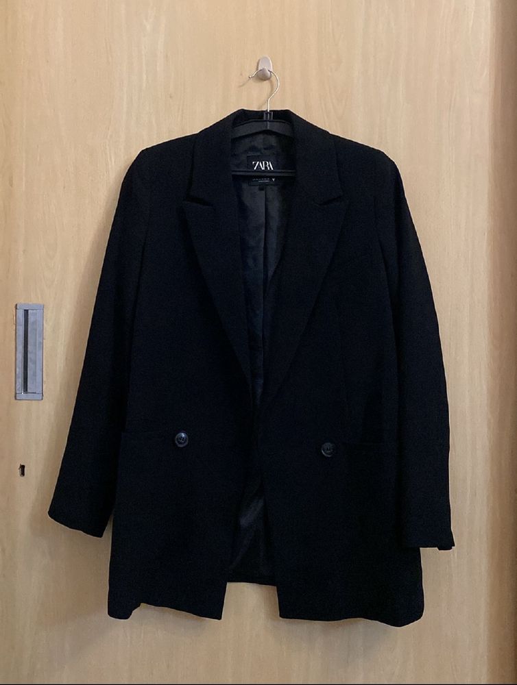 Classic Zara Double Breasted Black Blazer