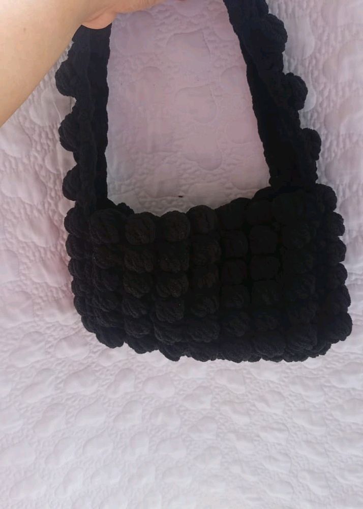 Black Crochet Handbag