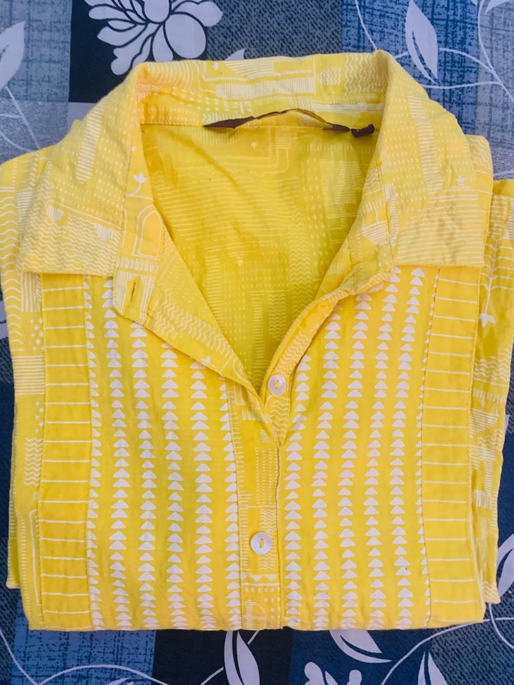 Yellow Women’s Insert Pocket Kurta