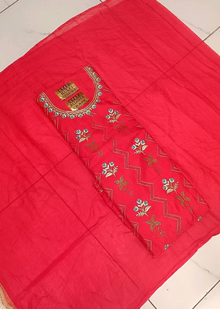 Seroski And Stone Work Suit With Dupatta