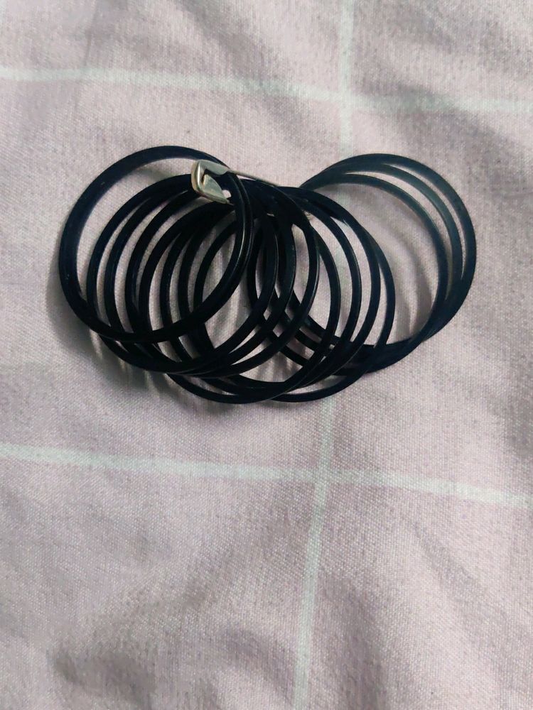 Black Plastic Bangles 12 No's For Newborn (0-3 Months )Baby