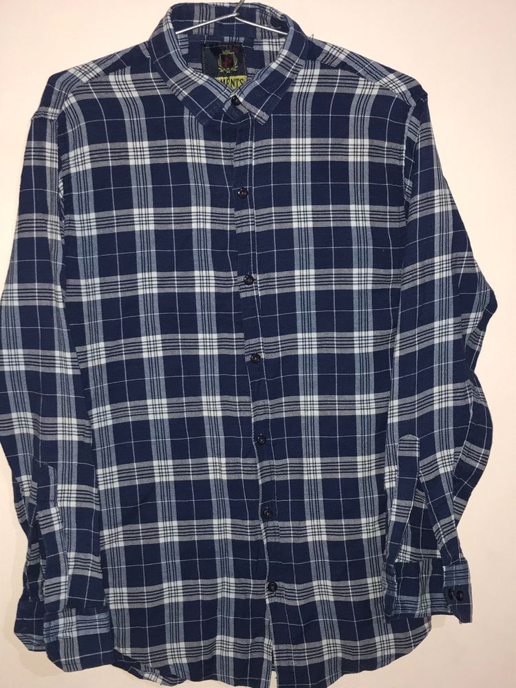 Blue And White Checked Shirt