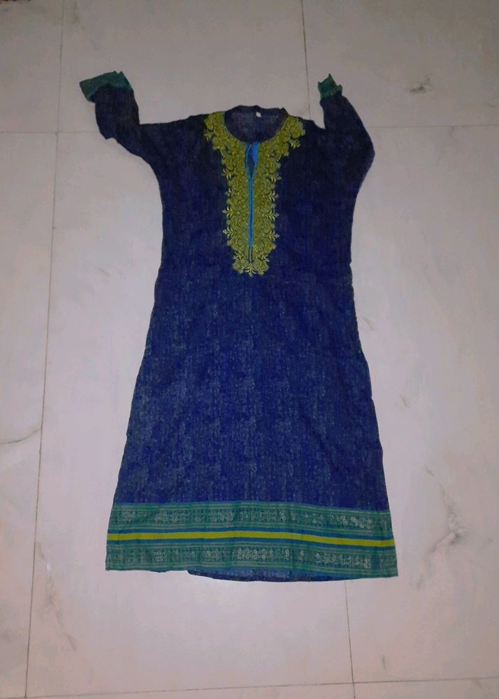 Green Embroidery Kurti