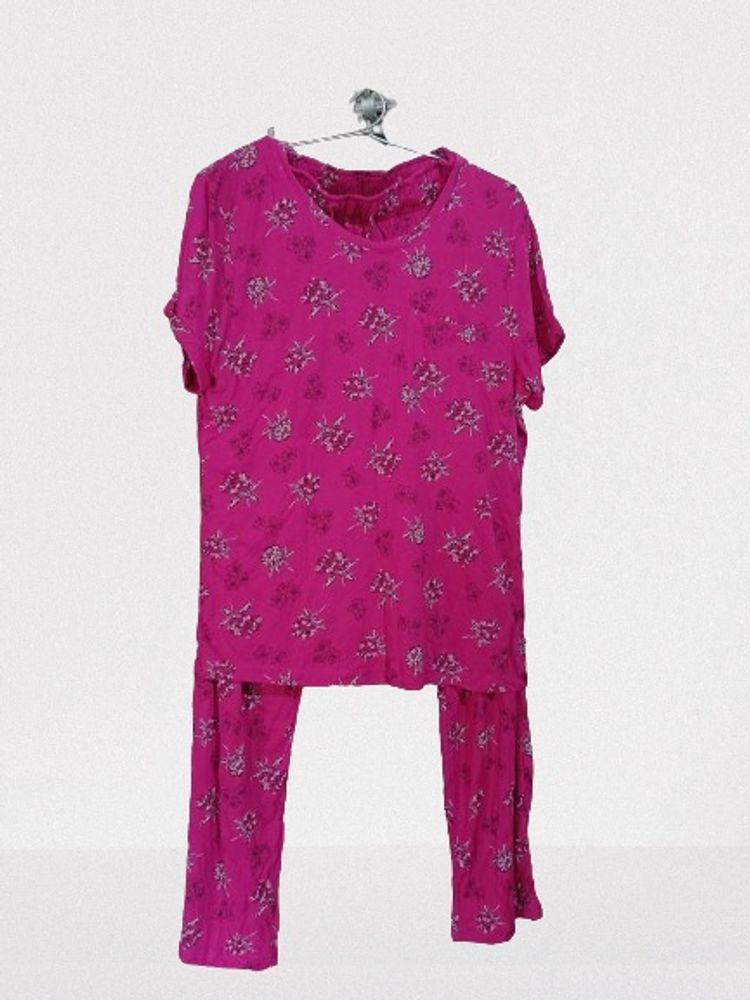 Magenta Colour Sleepwear Set