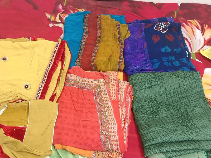 5 Saree Combo With Blouse