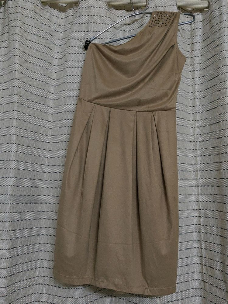 Brown One Shoulder Dress