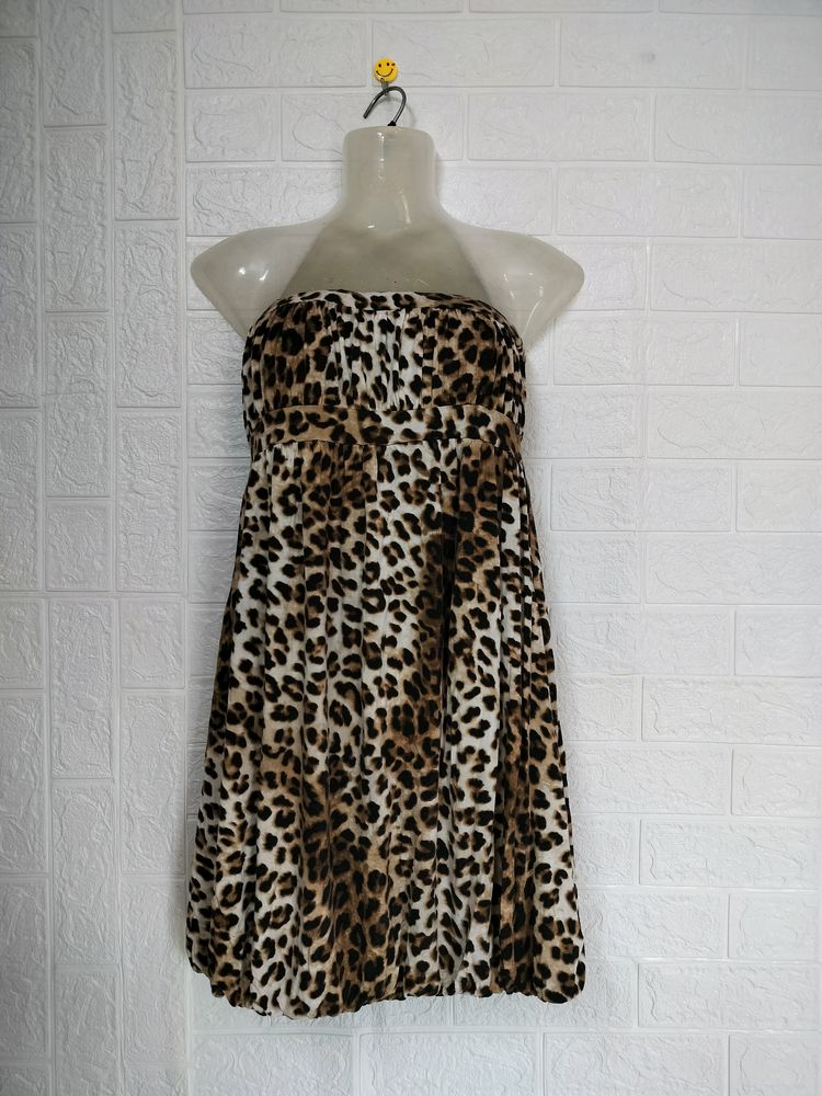 Trending Tiger Printed Tube Dress