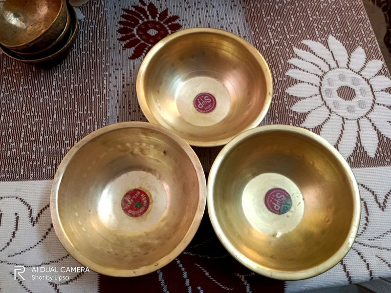 3 Brass Bowls