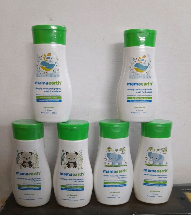 mama earth Shampoo Body Wash & Lotion For Babies