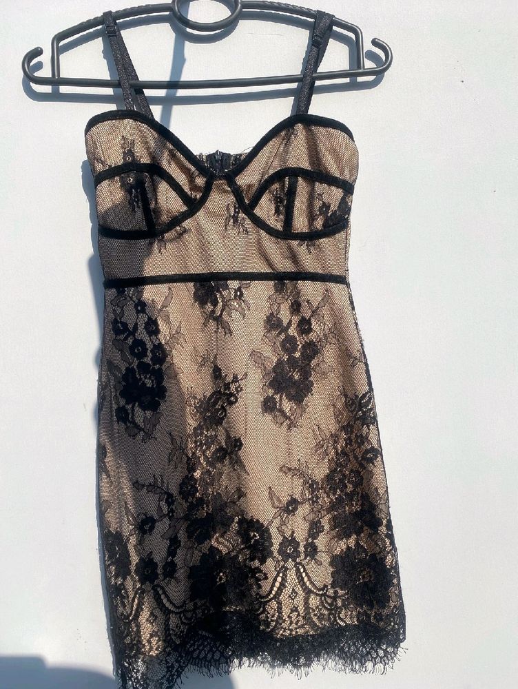 Unused Nude Colour Lacey Bodycon Dress