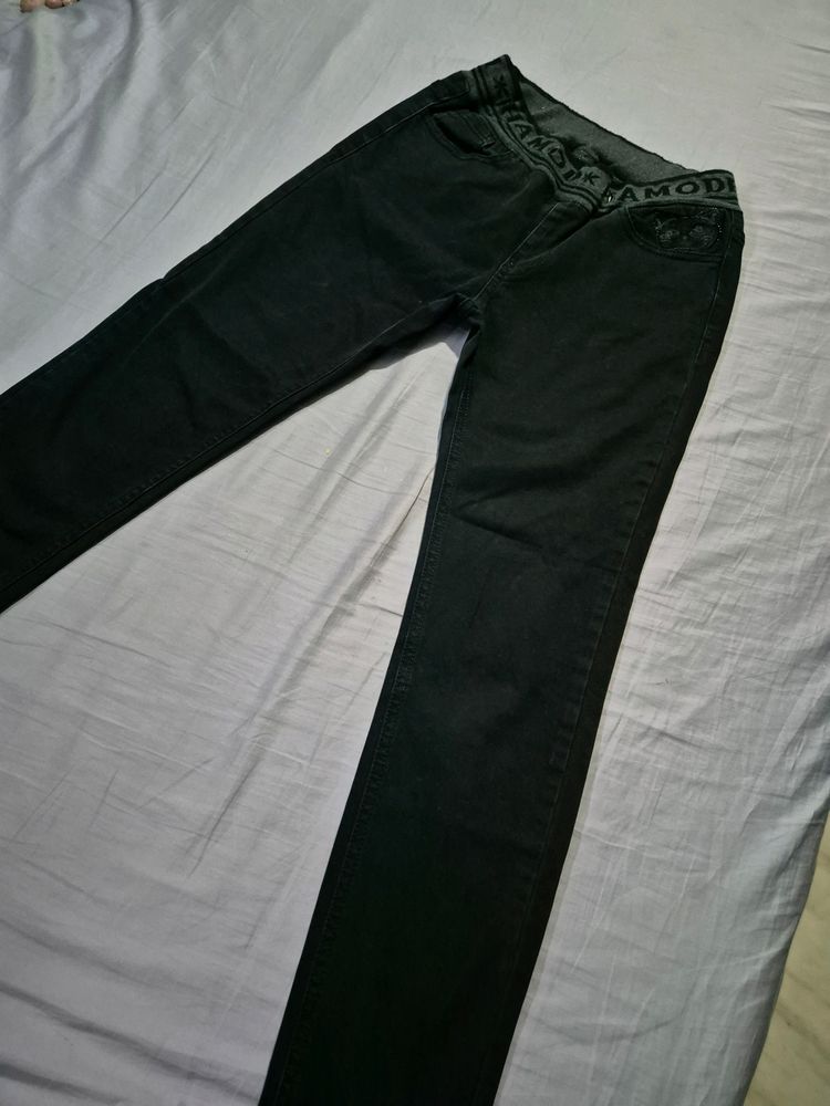 Stylish Black Denim Jeans For Girls