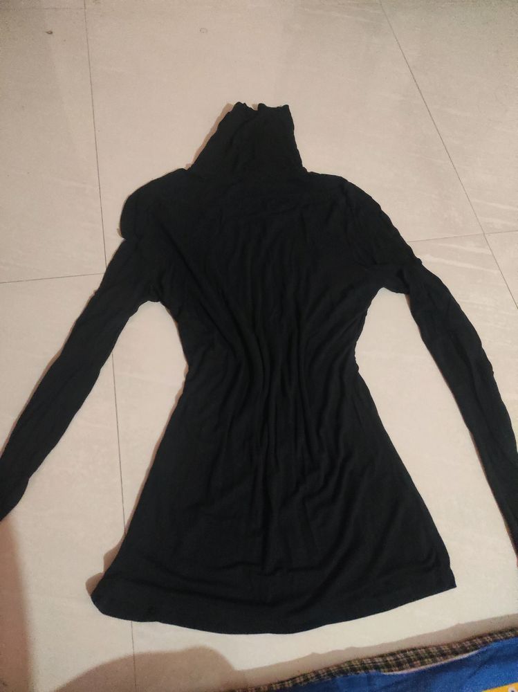 H&M Black Highneck Bodycon Mini Dress